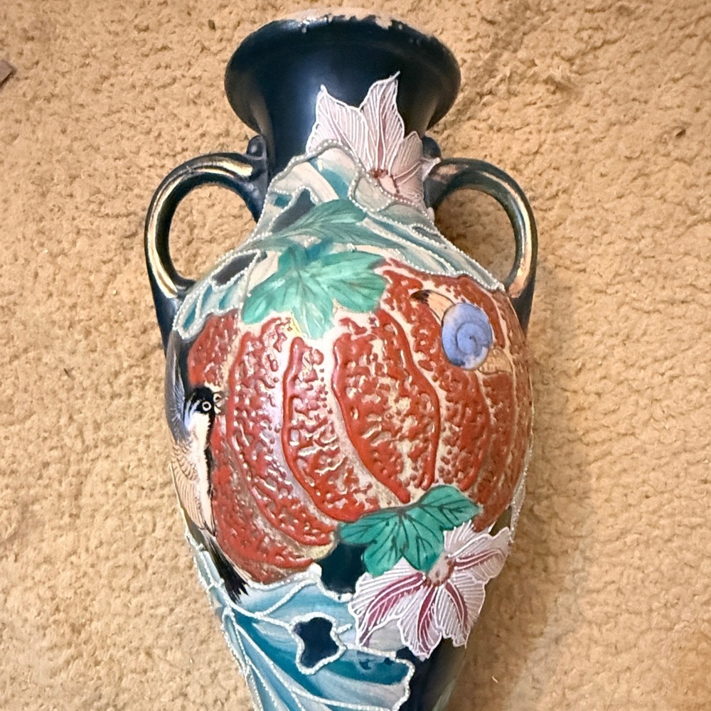 Vintage Large Hand Painted Vase - Picture 2 of 5